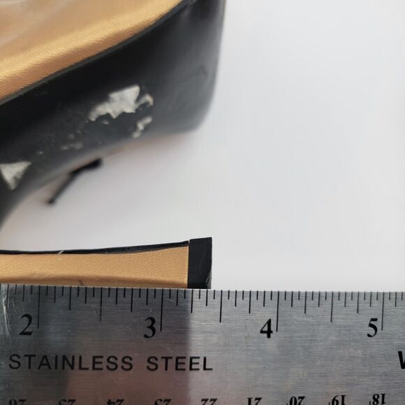 bebe Size 6.5 Slouchy Boots Gold Pointed Snip Toe High Heels Womens Mid Calf - Picture 8 of 10